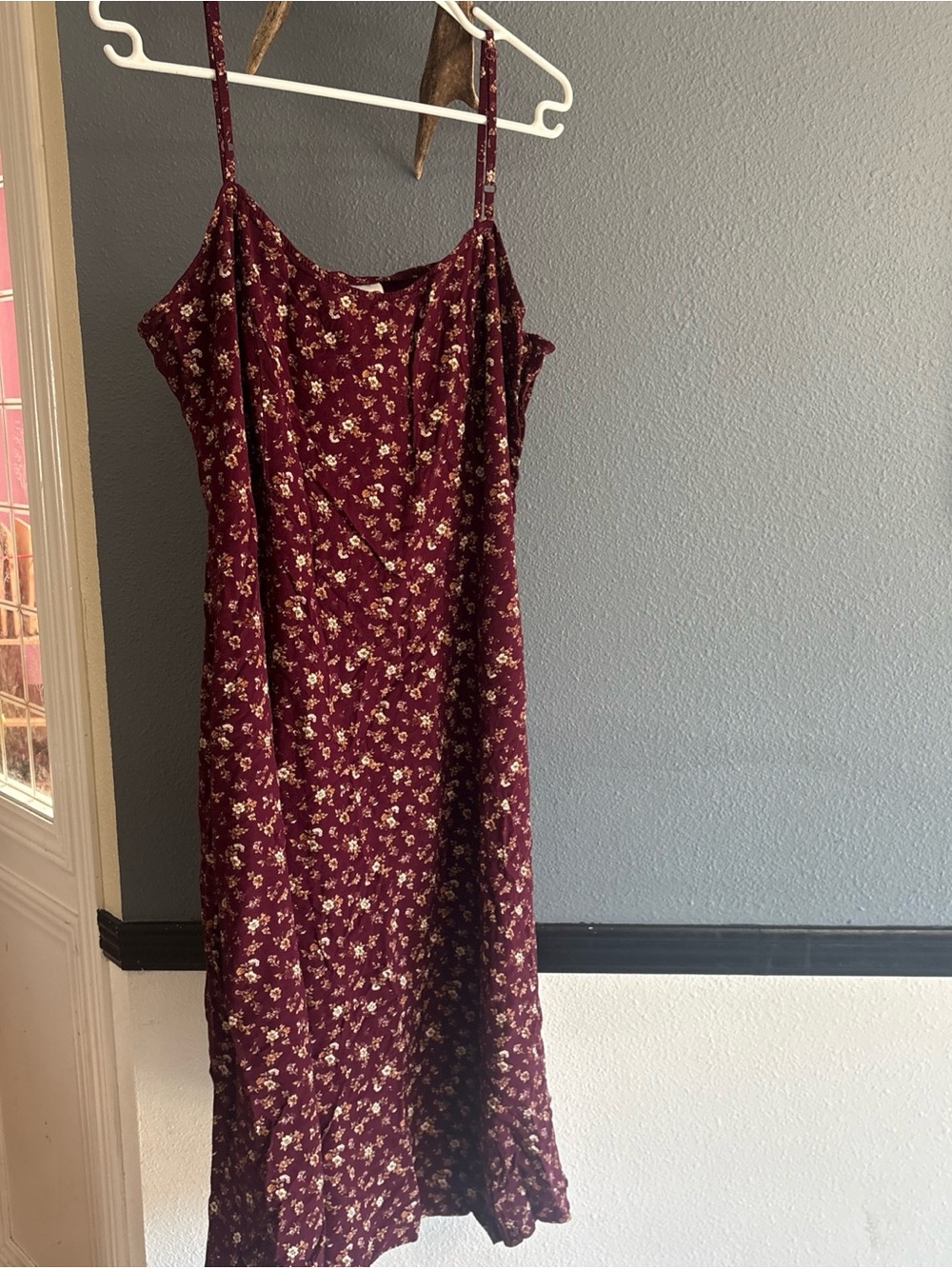 Vintage 90s Floral Dress - Burgundy so cute